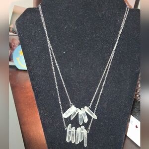 *NWT* PAPARAZZI *CLEARANCE* Clear Crystal Layered Pendant Necklace - Silver Tone